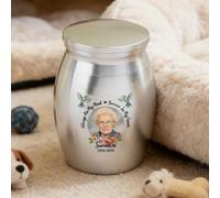 Personalized Photo Small Urns for Human Ashes, Always On My Mind Forever In My Heart, Custom Name & Date Mini Keepsake Cremation Urn with Picture, Loss of Loved One Memorial Gifts 2.7 * 3.9cm,15