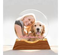 Personalized Photo Snow Globe, Customized Christmas Snow Globe with Photo Text LED Light Base, Christmas Decorations Gifts for Parents Family Friend (Customized photo text 3)