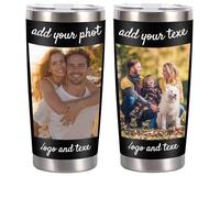 Personalized Photo Tumbler 20oz, Custom Stainless Steel Coffee Mug with Picture & Text, Double-Wall Insulated Travel Cup, Custom Gift for Christmas, Birthday, Anniversary, Mother’s Day, Father’s Day