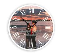 Personalized Photo Wall Clocks,PVC Customized Round Silent Photo Clock, Custom Clocks for Wallswith Picture/Image/Text, for Living Room Bathroom Home Best Gif for Family Friend Birthday