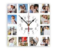 Personalized Photo Wall Clocks,PVC Customized Round Silent Photo Clock, Custom Clocks for Wallswith Picture/Image/Text, for Living Room Bathroom Home Best Gif for Family Friend Birthday