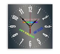 Personalized Photo Wall Clocks with Logo Slogan Picture Image Text As Corporate Gifts Event Souvenirs, Custom Round Square Silent Clock for Office Home Decoration, PVC (Style 3)