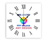 Personalized Photo Wall Clocks with Logo Slogan Picture Image Text As Corporate Gifts Event Souvenirs, Custom Round Square Silent Clock for Office Home Decoration, PVC (Style 4)