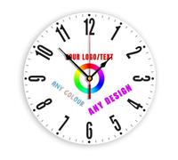 Personalized Photo Wall Clocks with Logo Slogan Picture Image Text As Corporate Gifts Event Souvenirs, Custom Round Square Silent Clock for Office Home Decoration, PVC (Style 1)
