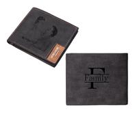 Personalized Photo Wallet for Men - Custom Double-Side Engraved Name & Picture Wallet, Father's Day Gift from Wife Daughter Son, Gift for Dad, Boyfriend, Husband (B)