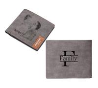 Personalized Photo Wallet for Men - Custom Double-Side Engraved Name & Picture Wallet, Father's Day Gift from Wife Daughter Son, Gift for Dad, Boyfriend, Husband (D)