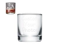 Personalized Photo Whiskey Glass, Custom Picture Rocks Glass, Fun DIY Christmas, Birthday Gifts, Customised with Any Photo Gifts for Men, Groomsmen, Dad, Husband (Clear-11OZ)