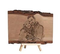 Personalized Photo Wood Carving Frame,Natural Wood Texture,Wooden Photo Display Stand with Stand,Gift for Friends and Family (style-04)