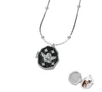 Personalized Picture Necklaces for Women Girls,Angel Shell Locket Necklace with Picture Inside with 18 Inch Chain,Custom Photo Necklaces Memorial Gifts for Xmas Anniversary Valentine's Day