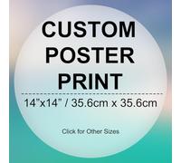 Personalized Picture Photo Prints Wall Art Customized Custom Poster Prints Personalised Printing Service, Create Your Own Home Wall Decor for Birthday Baby Family Wedding Pets Dogs Cats (14''x14'')