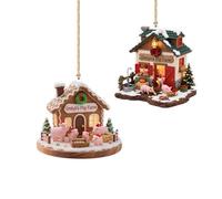 Personalized Pig Farm Christmas Ornament Custom Name Acrylic Pig Barn Christmas Ornament Xmas Tree Decoration Gifts for Animals Lover Farmhouse Men Women