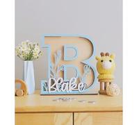 Personalized Piggy Bank for Kids,Custom Wooden Letter Piggy Bank for Baby Girls Boys Adults,Name Money Box for Bills and Coins,Personalized Baby Gift (18cm)