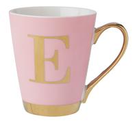 Personalized Pink Frosted Deco E Letter Monogram Mug, Stylish Mug For Kitchen, Durable Mug For Breakfast Premier Housewares Pink One Size
