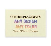 Personalized Placemats Custom Linen Table Mats Sets with Customized Text Photo Images for Kitchen Dining Restaurant Party and Hotel 2 Pieces 18"x12"(45x30cm)