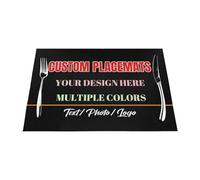 Personalized Placemats, Custom PVC Woven Table Place mats Sets with Any Text Photo Logo Color, Heat Resistant Washable Mat for Kitchen Dining Restaurant Hotel 45x30cm (18"x12")