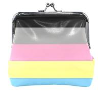 Personalized Polygender Pride Flag Multigender Experiences Two Leather Coin Pouch Women Girl Kiss Lock Small Change Purse for Coins, Polygender Pride Flag Multigender Experiences Two, Classic