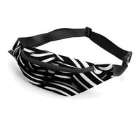 Personalized Printed Fanny Pack for Women And Men for Secure Travel Black And White Lines Printed Waist Pack with Adjustable Strap Belt Bag