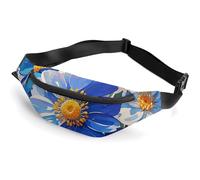 Personalized Printed Fanny Pack for Women And Men for Secure Travel Bright Watercolor Flowers Printed Waist Pack with Adjustable Strap Belt Bag