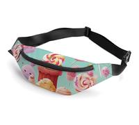Personalized Printed Fanny Pack for Women And Men for Secure Travel Candy Happy Printed Waist Pack with Adjustable Strap Belt Bag
