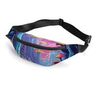 Personalized Printed Fanny Pack for Women And Men for Secure Travel Colorful Mushroom Image Printed Waist Pack with Adjustable Strap Belt Bag