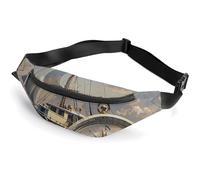 Personalized Printed Fanny Pack for Women And Men for Secure Travel Ship And Compass Printed Waist Pack with Adjustable Strap Belt Bag