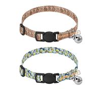 Personalized Puppy Collar Release Buckle Customizable Collar for Female Dogs 2 Pack William Morris Style Steampunk Copper Cartoon Sports Volleyball