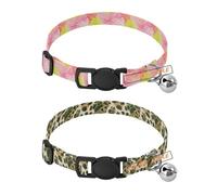 Personalized Puppy Collar Release Buckle personalizados para Girl & Boy Dog Collars 2 Pack James Style Tie-dye Pink Yellow Army Green Leopard Print Khaki