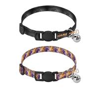 Personalized Puppy Collars Adjustable Customise Male Dog Collars 2 Pack Chinese Dragon Blue Grey Cool Gold Purple Dragon