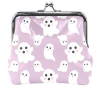 Personalized Purple Creepy Ghost Faces Coin Purse for Men Women Small Leather Coin Purse for Girls Purple Spooky Ghost Faces OneSize, Creepy Purple Ghost Faces, OneSize, Classic