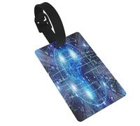 Personalized PVC Luggage Tags Holder, Artificial Intelligence Brain Luggage Labels for Suitcases, Durable Id Name Tag Label for Suitcases Bags Backpacks, Travel Essentials, Anti-Loss Identifier