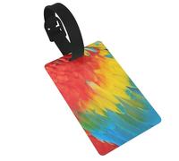 Personalized PVC Luggage Tags Holder, Fantastic Parrot Feather Luggage Labels for Suitcases, Durable Id Name Tag Label for Suitcases Bags Backpacks, Travel Essentials, Anti-Loss Identifier