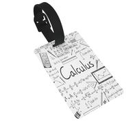 Personalized PVC Luggage Tags Holder, Math Geometry Geek Calculus Luggage Labels for Suitcases, Durable Id Name Tag Label for Suitcases Bags Backpacks, Travel Essentials, Anti-Loss Identifier