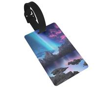 Personalized Pvc Luggage Tags Holder, Universe Space Luggage Labels For Suitcases, Durable Id Name Tag Label For Suitcases Bags Backpacks, Travel Essentials With Detachable Strap, Anti-Loss Identifier