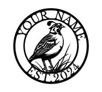 Personalized Quail Metal Wall Art, Custom Farm Bird Sign, Rustic Ranch Decor, Quail Plaque, Country Home Gift for Bird Lovers (Style-7)