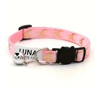 Personalized Quick Release Adjustable Nylon Strap ID Tag Bell Anti-lost Cat Collar For Small Dogs And Cats,A,Neck 19-32cm