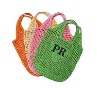 Personalized Raffia Beach Tote Bag For Women Custom Straw Bag With Initials Raffia Tote Reusable Shopping Shoulder Basket