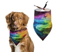Personalized Rainbow Smoke Dog Bandanas Washable Cute Soft Cat Dogs Scarf Pet Bandanas Kerchief Adjustable Triangle Bibs Scarf for Small Medium Large Dogs Puppy Cats & Gifts