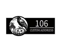 Personalized Raven Metal Address Sign Custom House Number for Outside Wall Home Decor (Style-2)