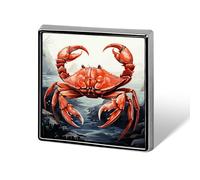 Personalized Red Crab Sea Lapel Pin for Men Women Cute Funny Square Brooch for Ease And Safe Aluminum Alloy Brooches Suit Dress Accessories Wedding Party