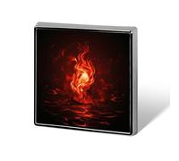 Personalized Red Flame Lapel Pin for Men Women Cute Funny Square Brooch for Ease And Safe Aluminum Alloy Brooches Suit Dress Accessories Wedding Party