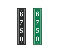 Personalized Reflective Address Plaque, Custom Aluminum Address Sign for Mailbox, House, Street, Outside, Vertical House Number Sign with Two Screw, 11.5" x 2.5" (Black or Green)