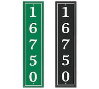 Personalized Reflective Address Plaque, Custom Aluminum Address Sign for Mailbox, House, Street, Outside, Vertical House Number Sign with Two Screw, 16" x 3.5" (Black or Green)