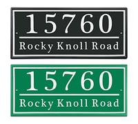 Personalized Reflective Address plaque, Custom Aluminum House Number Sign with Two Screw, Address Sign for Outside Home,Street, House, 16"L x 7"H (Black or Green)
