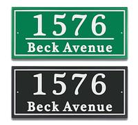 Personalized Reflective Address Plaque, Custom Aluminum House Number Sign with Two Screw, Address Sign for Outside Home, Street, House, 12.5"L x 5.5"H (Black or Green)