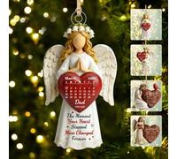Personalized Remembrance Christmas Ornament w/Name & Years, Custom 2D Flat The Moment Your Heart Stopped Memorial Ornament, Sympathy Bereavement Keepsake Gift for Loss of Loved One Dad Mom