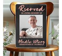 Personalized Reserved In Loving Memory Wedding Sign, Custom Wedding Memorial Table Sign For Wedding, Memorial Wedding Ceremony Chair Seating Sign To Honor Loved Ones Celebrating from Heaven