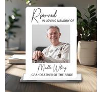 Personalized Reserved In Loving Memory Wedding Sign, Custom Wedding Memorial Table Sign For Wedding, Memorial Wedding Ceremony Chair Seating Sign To Honor Loved Ones Celebrating from Heaven