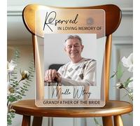 Personalized Reserved In Loving Memory Wedding Sign, Custom Wedding Memorial Table Sign For Wedding, Memorial Wedding Ceremony Chair Seating Sign To Honor Loved Ones Celebrating from Heaven