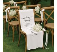Personalized Reserved in Loving Memory Wedding Sign for Someone in Heaven,Reserved Wedding Chair Sign,Custom Silk Fabric Chair Decor,Save A Seat for Loved Ones Who Surround Us (50x150cm)