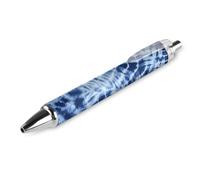 Personalized Retractable Ballpoint Pens, Blue-Gray Tie-Dye Like A Web Rollerball Pen, Ultra Fine, 0.5mm, Black Ink, Removable Refillable Ball Point Pen for Office School, 1 PCS